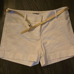 Express Women's White Shorts with Belt